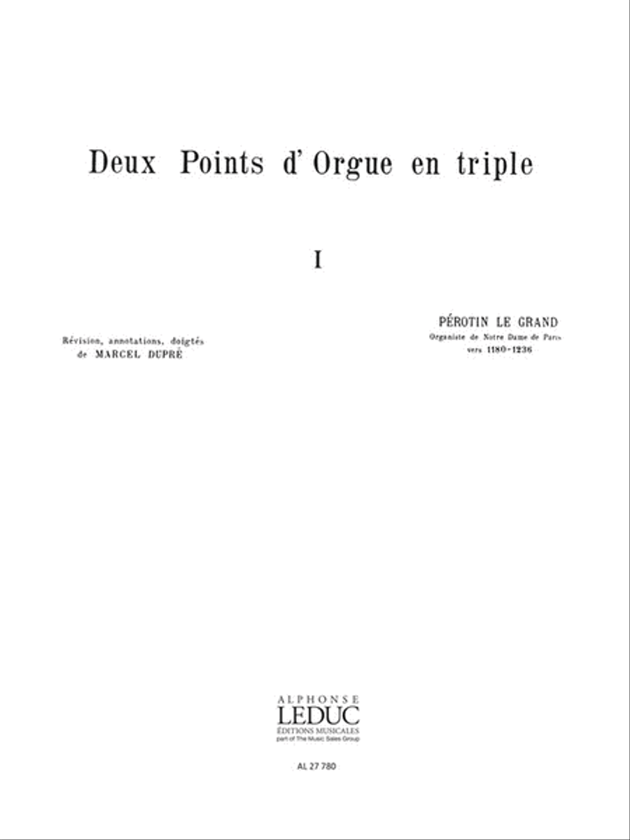 2 Points D'orgue En Triple (maitres Classiques No.27) (organ) Organ scores gallery preview page 1