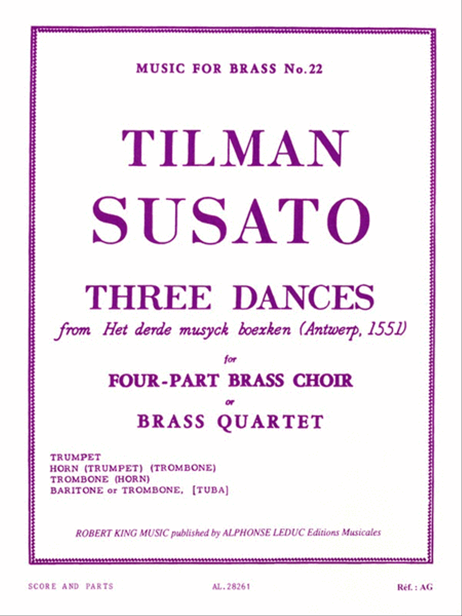 Trois Danses Pour Quatuor De Cuivres Brass Ensemble scores gallery preview page 1