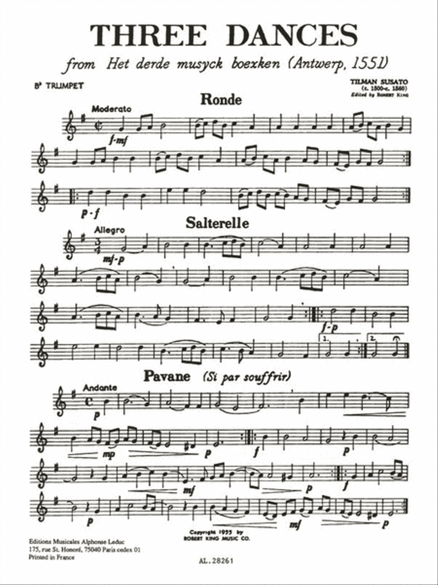 Trois Danses Pour Quatuor De Cuivres Brass Ensemble scores gallery preview page 2
