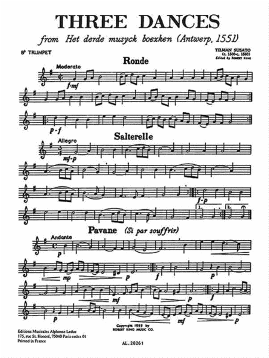 Trois Danses Pour Quatuor De Cuivres Brass Ensemble scores gallery preview page 3