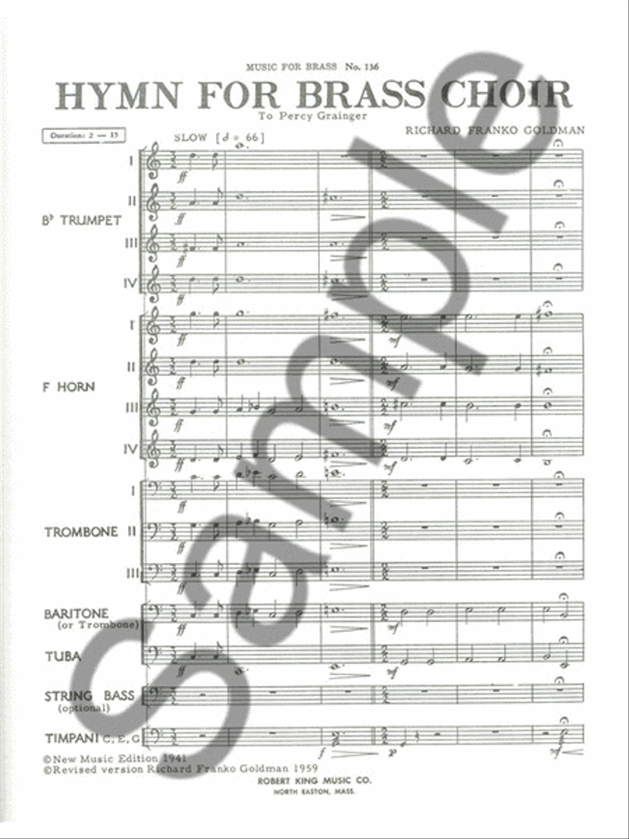 Hymn For Brass Choir (ensemble-brass 8 Or More) Hymn Anthems scores gallery preview page 2