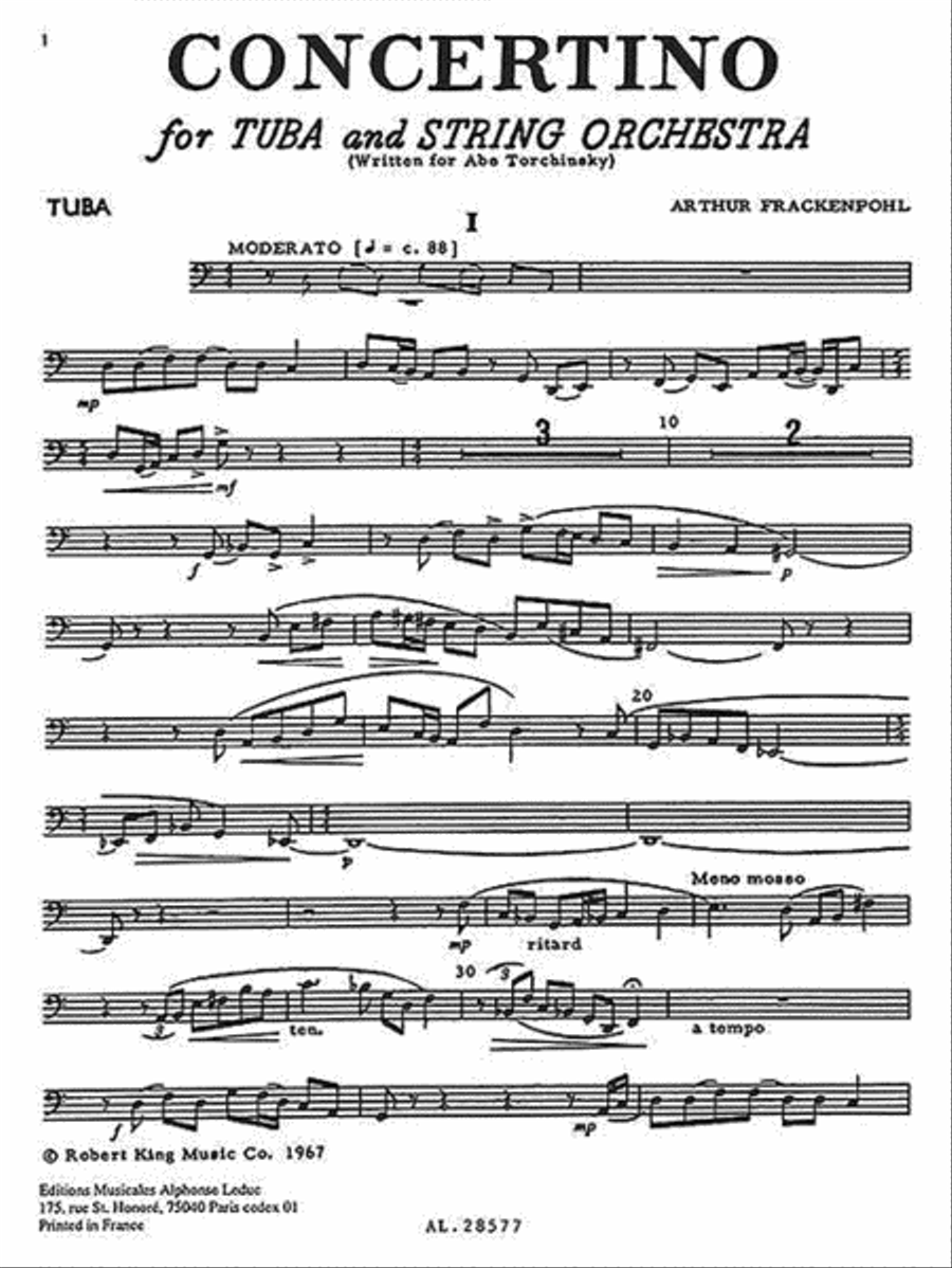 Concertino for Tuba Concertino for Tuba Tuba scores gallery preview page 2