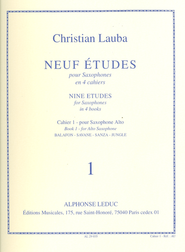Christian Lauba - Neuf Etudes Pour Saxophone Alto, Cahier 1