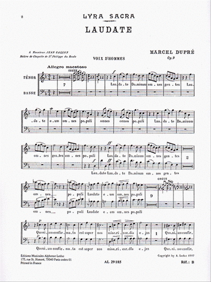 Laudate Dominum Op. 9 No.4 (tb Chorus Parts) TB scores gallery preview page 1