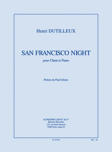 San Francisco Night Voix Moyenne Et Piano (degre 8)