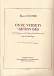 Dupre 11 Versets Improvises Lors De L'nauguration Organ Book