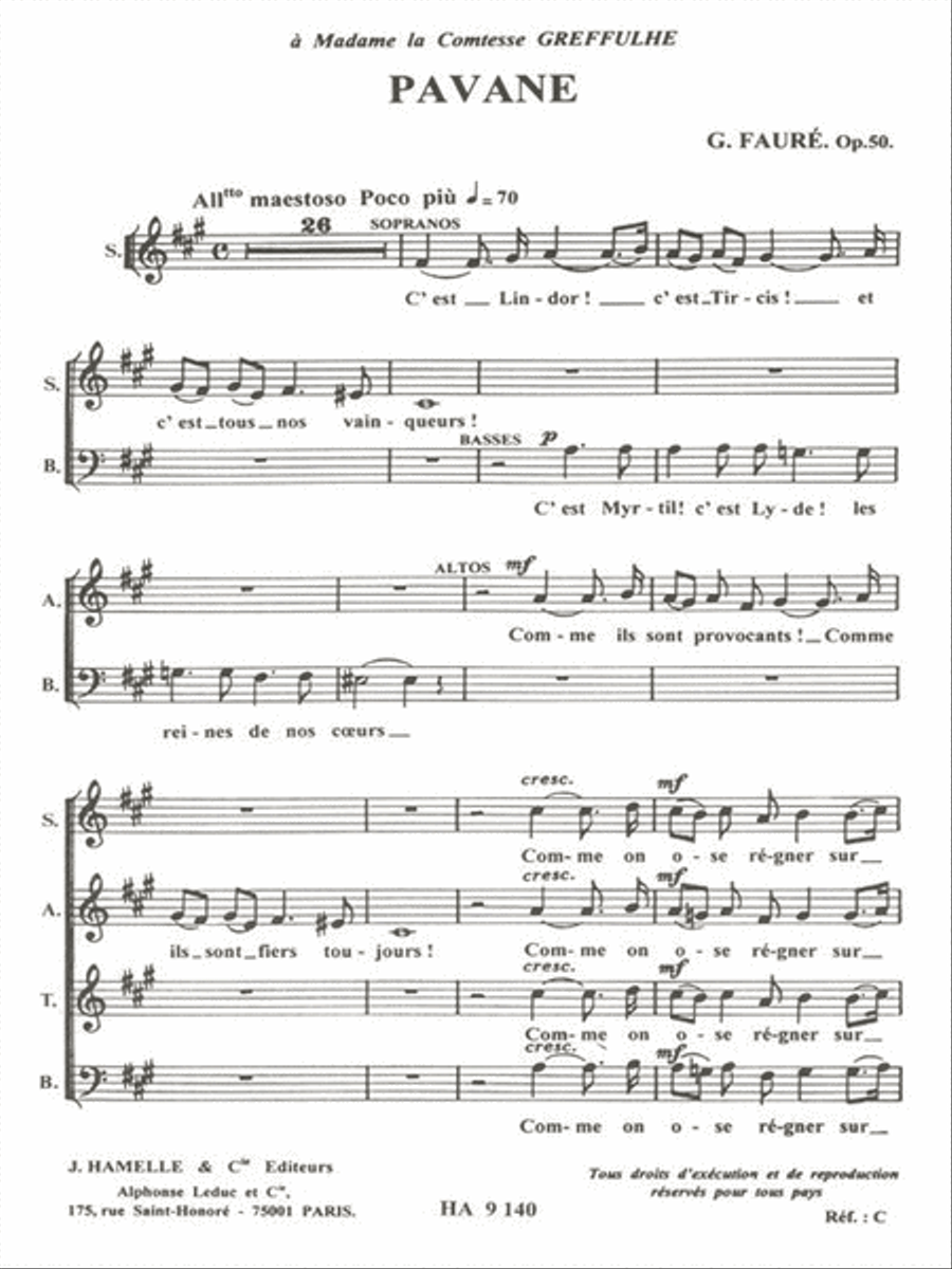 Pavane Op.50 (chorus Part) 4-Part scores gallery preview page 1