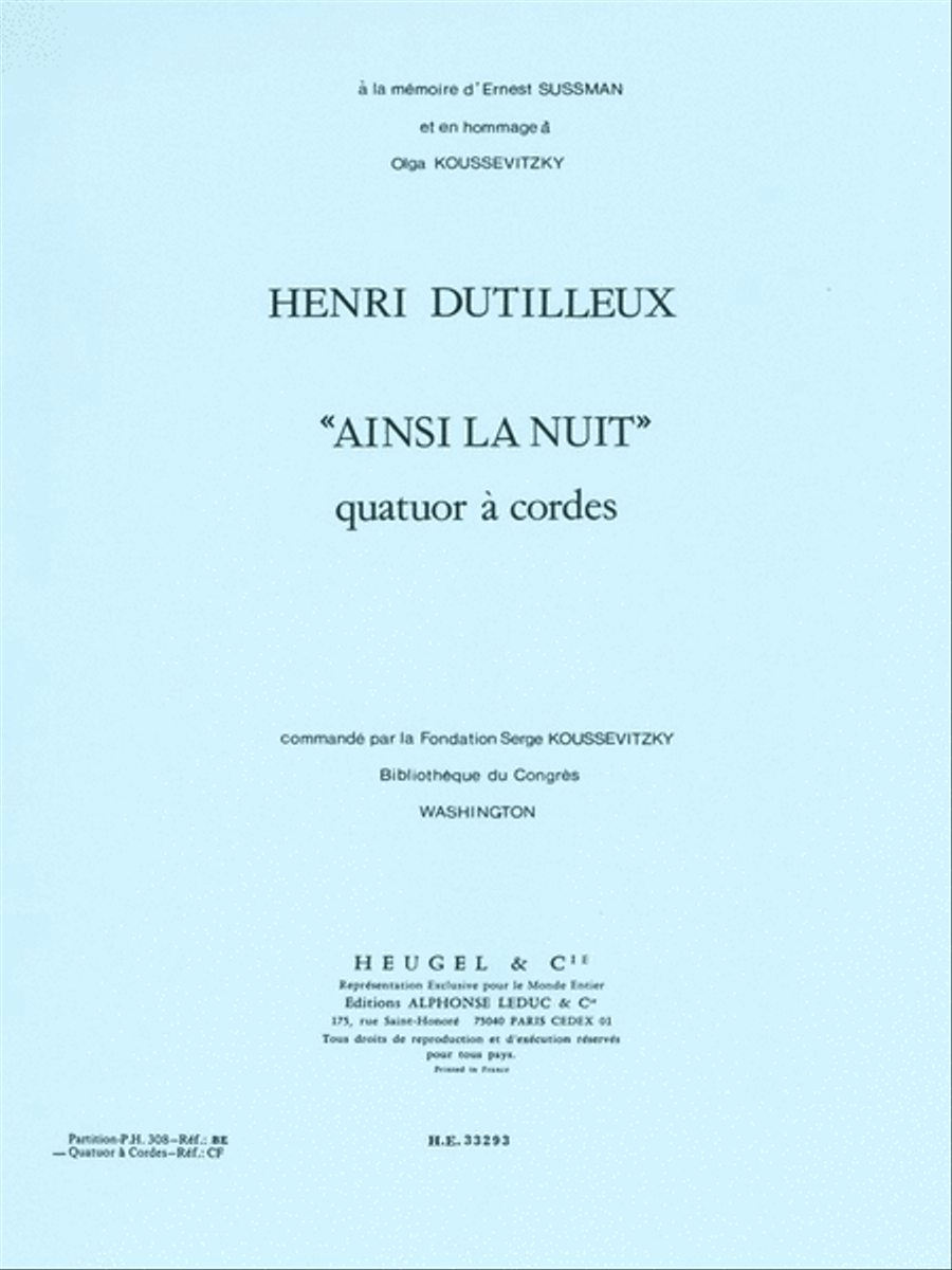 Ainsi la nuit String Quartet scores gallery preview page 1