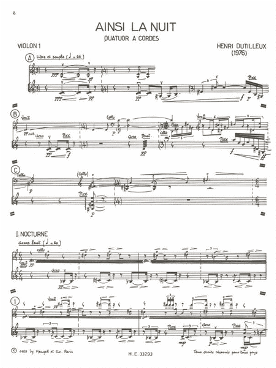 Ainsi la nuit String Quartet scores gallery preview page 2