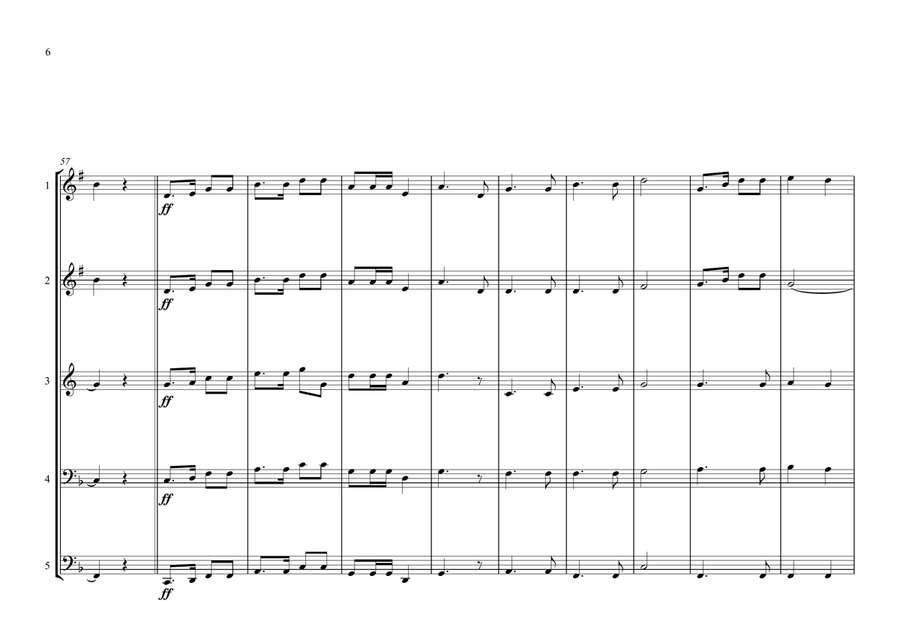 Macao Special Administrative Region of the People's Republic of China Regional Anthem for Brass Brass Ensemble scores gallery preview page 6