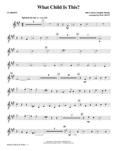 What Child Is This? - Clarinet