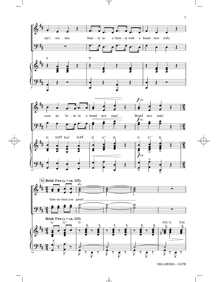 Oklahoma (from Oklahoma!) 4-Part scores gallery preview page 2
