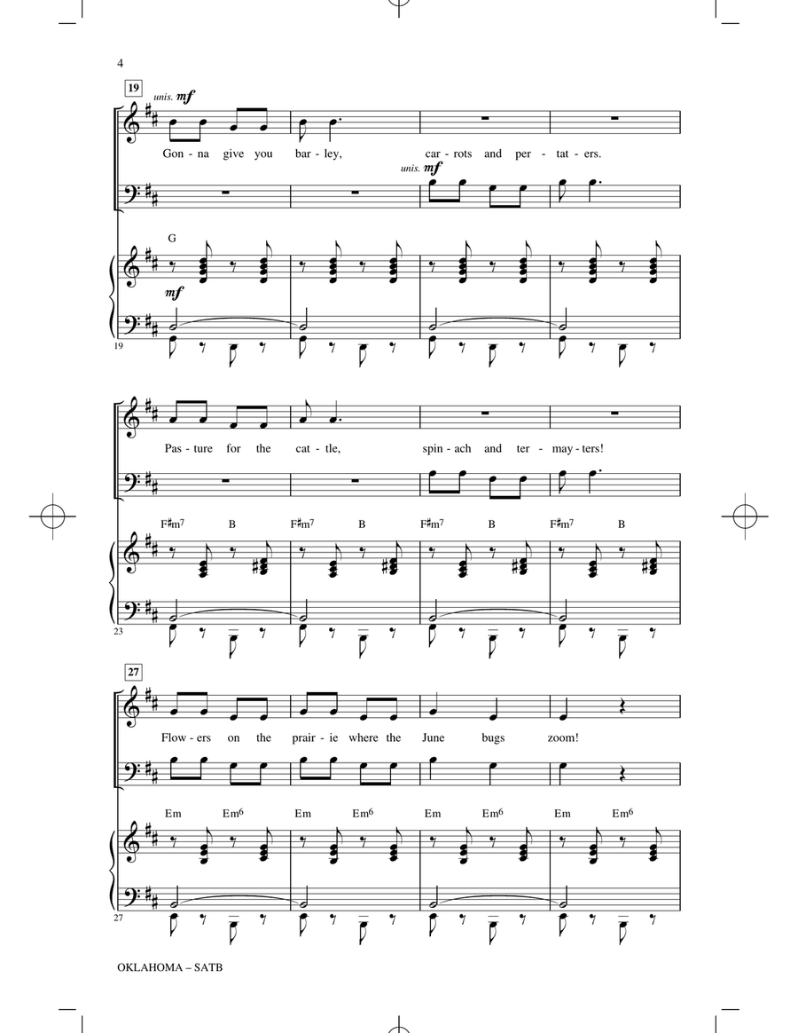 Oklahoma (from Oklahoma!) 4-Part scores gallery preview page 3