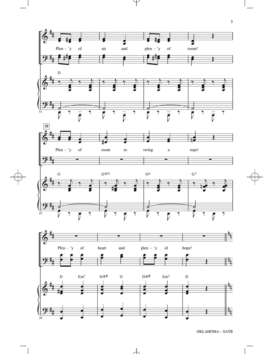 Oklahoma (from Oklahoma!) 4-Part scores gallery preview page 4