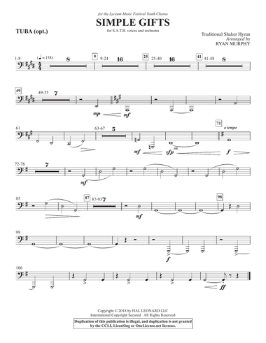 Simple Gifts - Tuba