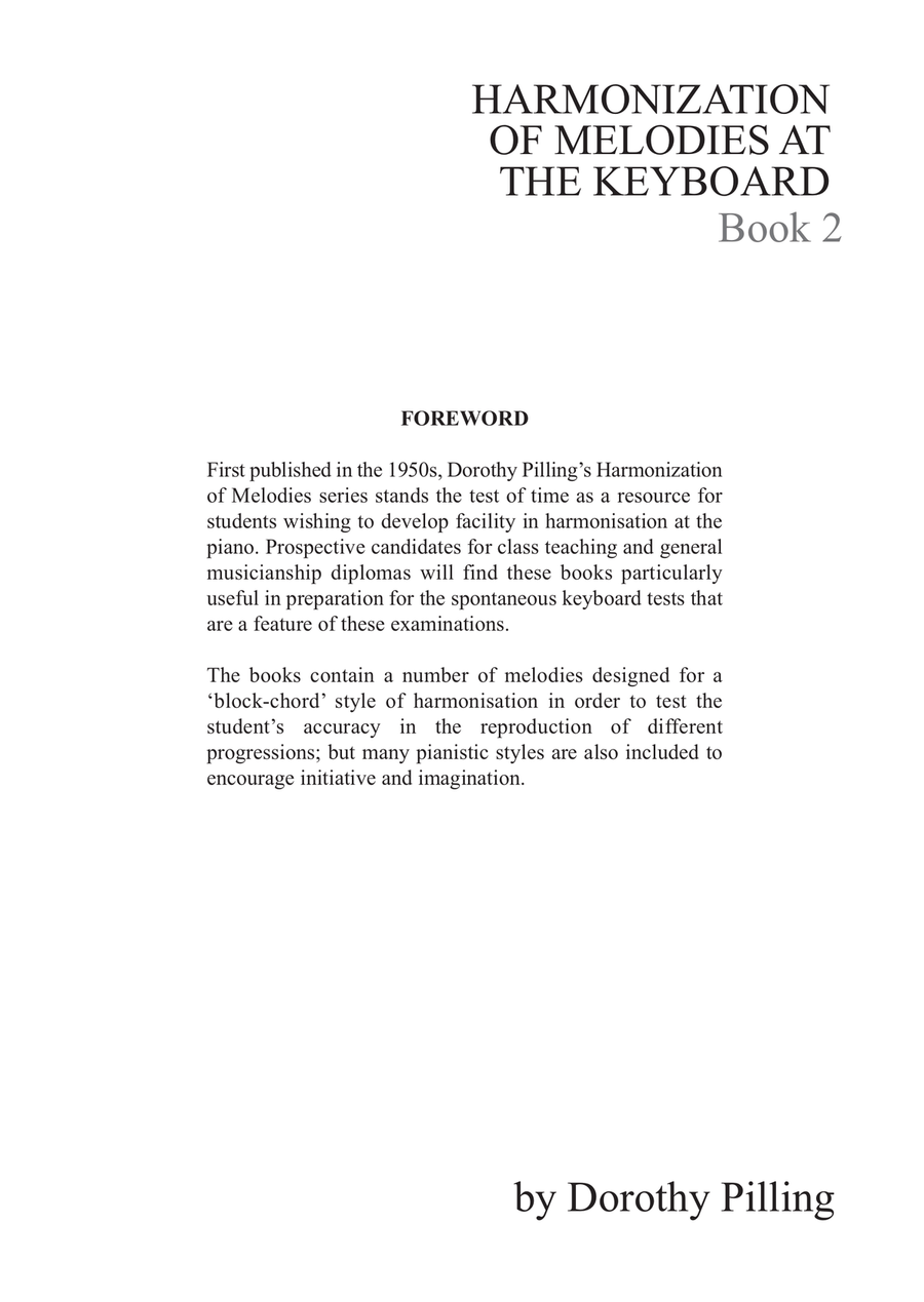 Harmonization of Melodies at the Keyboard, Book 2 by Dorothy Pilling Piano Method scores gallery preview page 3