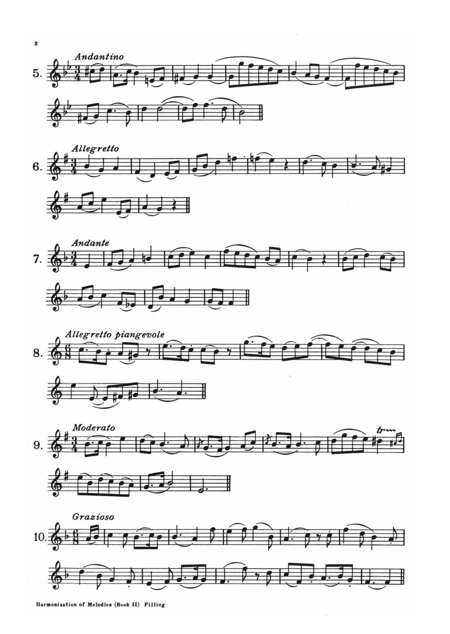 Harmonization of Melodies at the Keyboard, Book 2 by Dorothy Pilling Piano Method scores gallery preview page 6