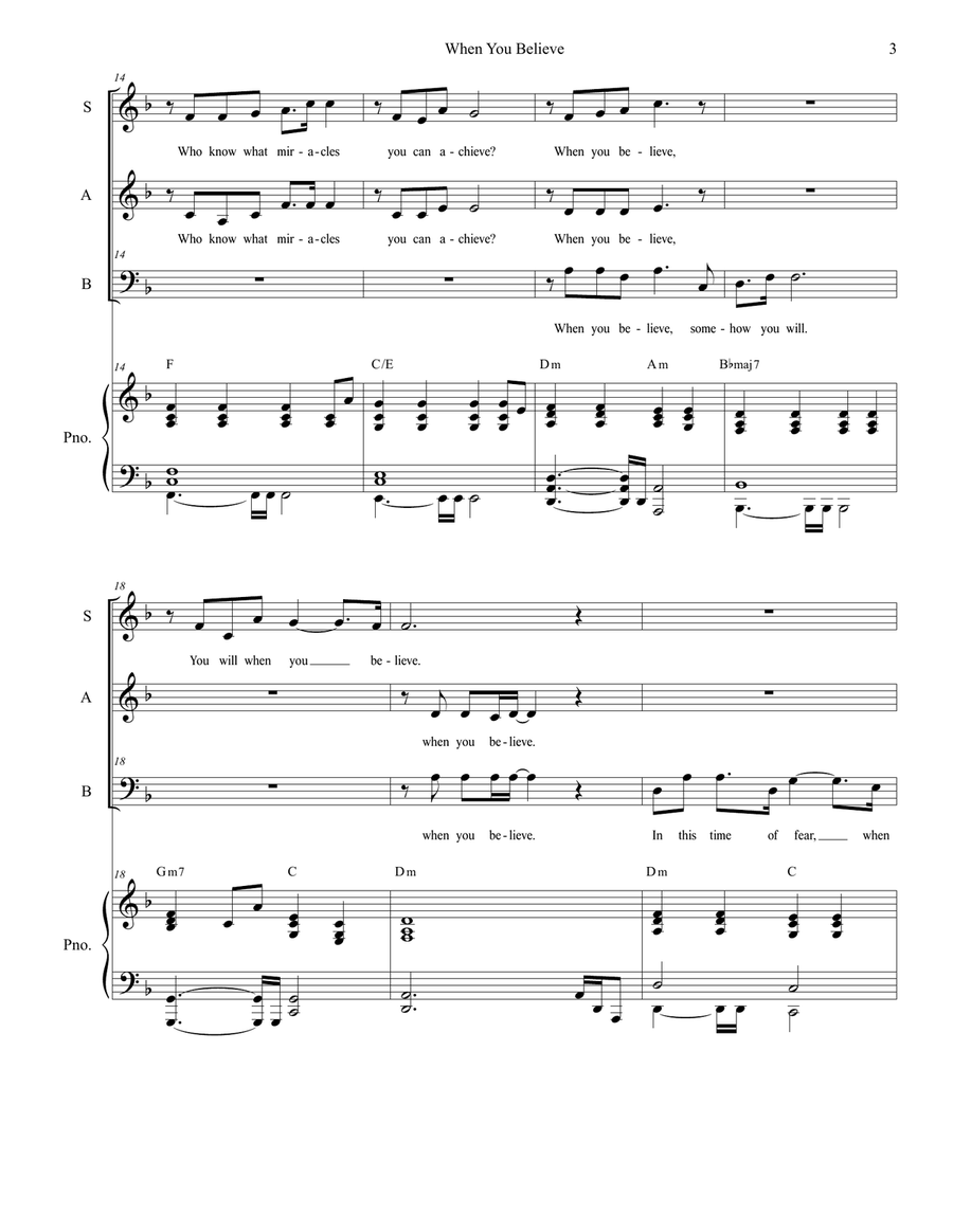 When You Believe (From The Prince Of Egypt) When You Believe (From The Prince Of Egypt) 3-Part scores gallery preview page 3