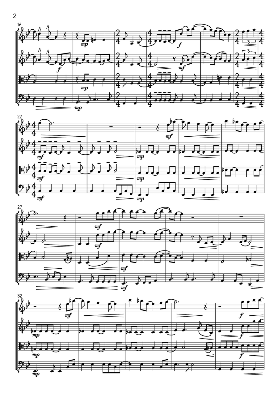 If You Leave Me Now String Quartet scores gallery preview page 2