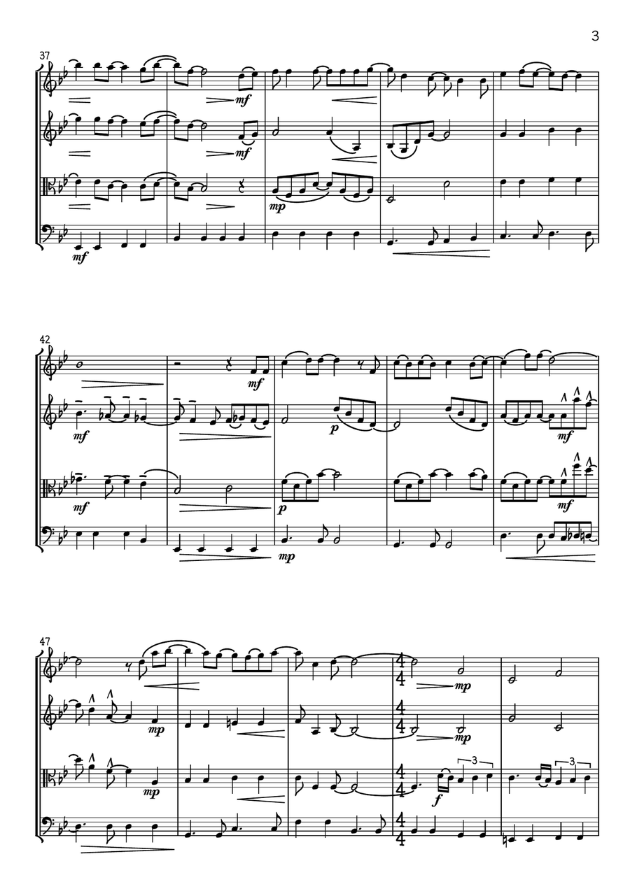If You Leave Me Now String Quartet scores gallery preview page 3