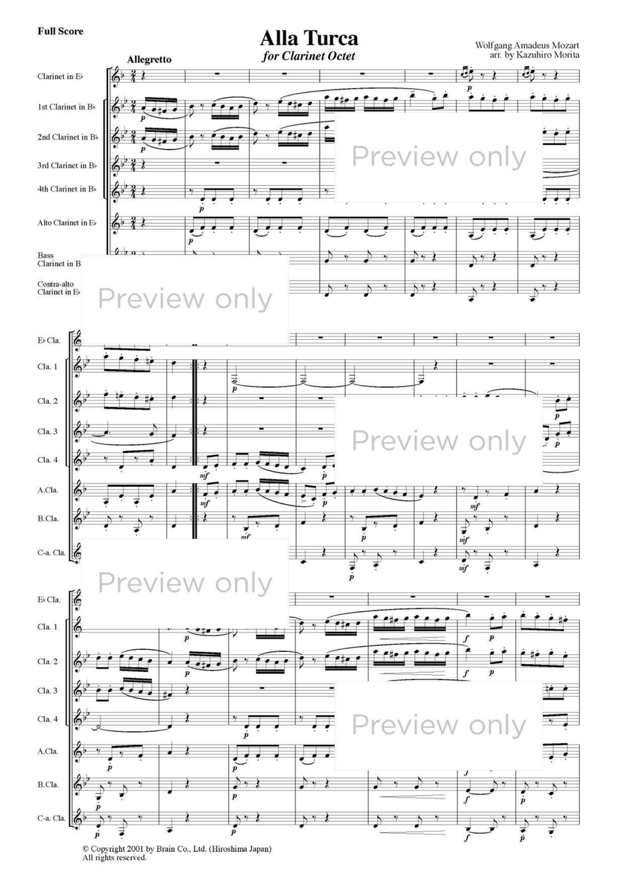 Alla Turca - Clarinet Octet Clarinet Quartet scores gallery preview page 2