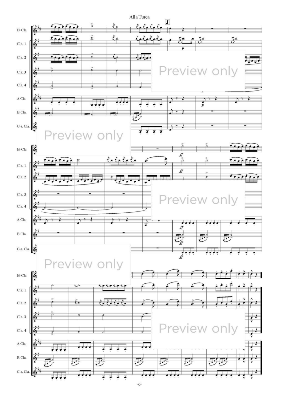 Alla Turca - Clarinet Octet Clarinet Quartet scores gallery preview page 7