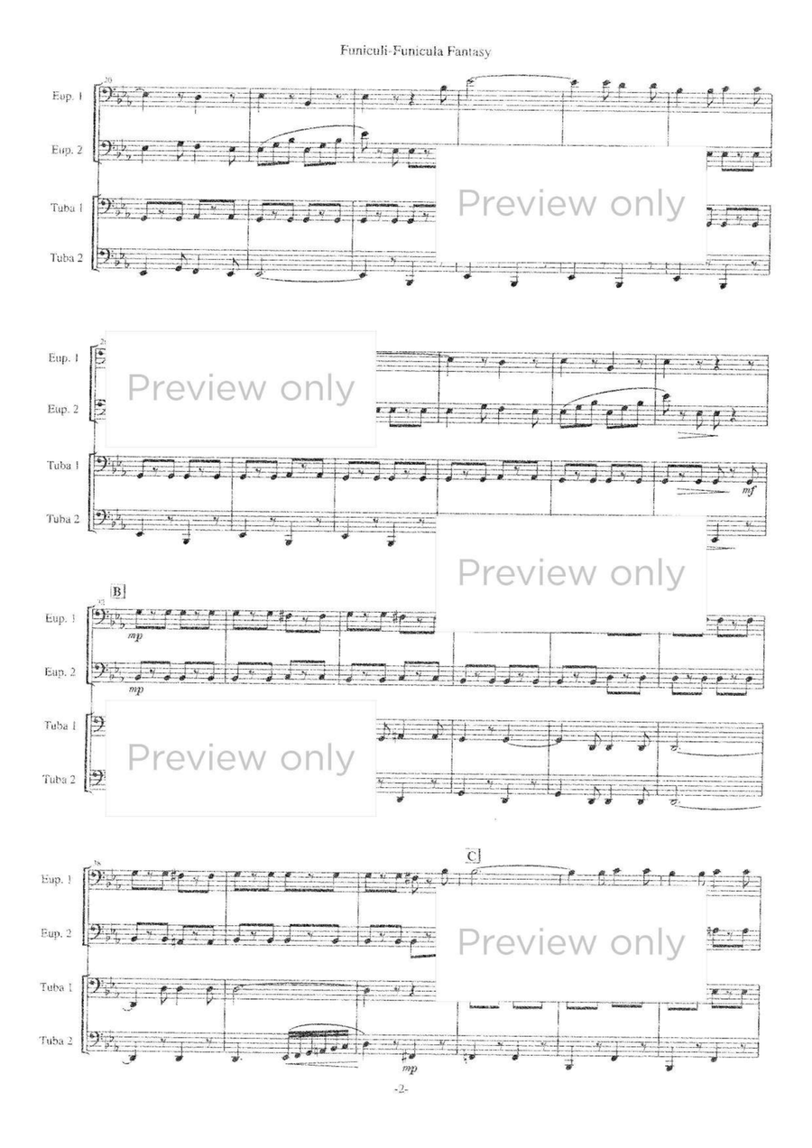 Funiculi-Funicula Fantasy - Euphonium & Tuba Quartet Tuba Quartet scores gallery preview page 3