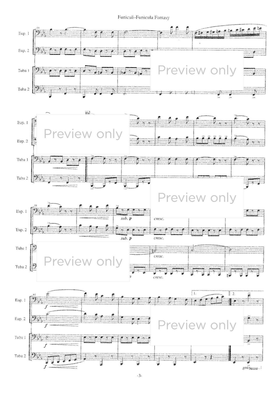 Funiculi-Funicula Fantasy - Euphonium & Tuba Quartet Tuba Quartet scores gallery preview page 4