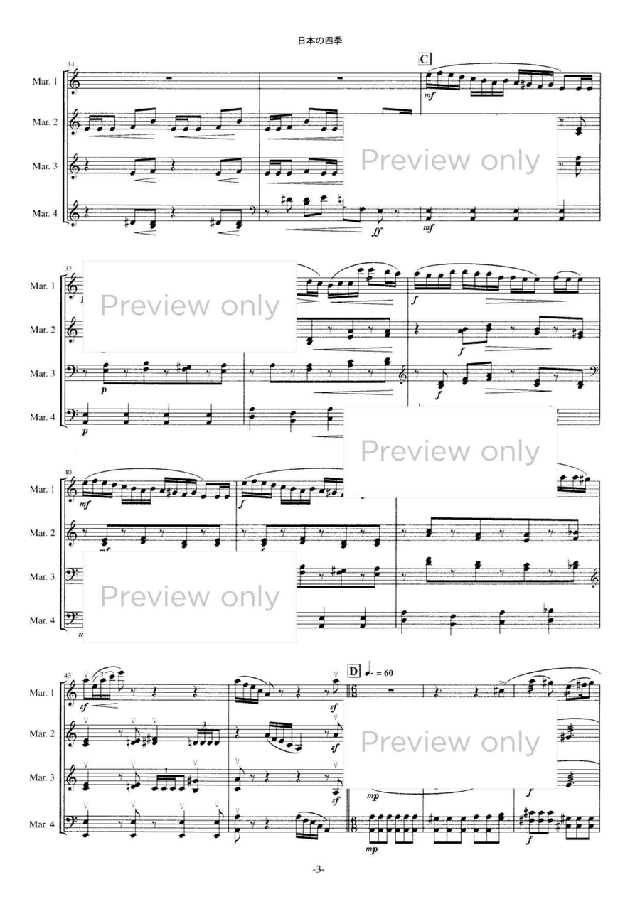 Four Seasons - Marimba Quartet 5-Octaves scores gallery preview page 4
