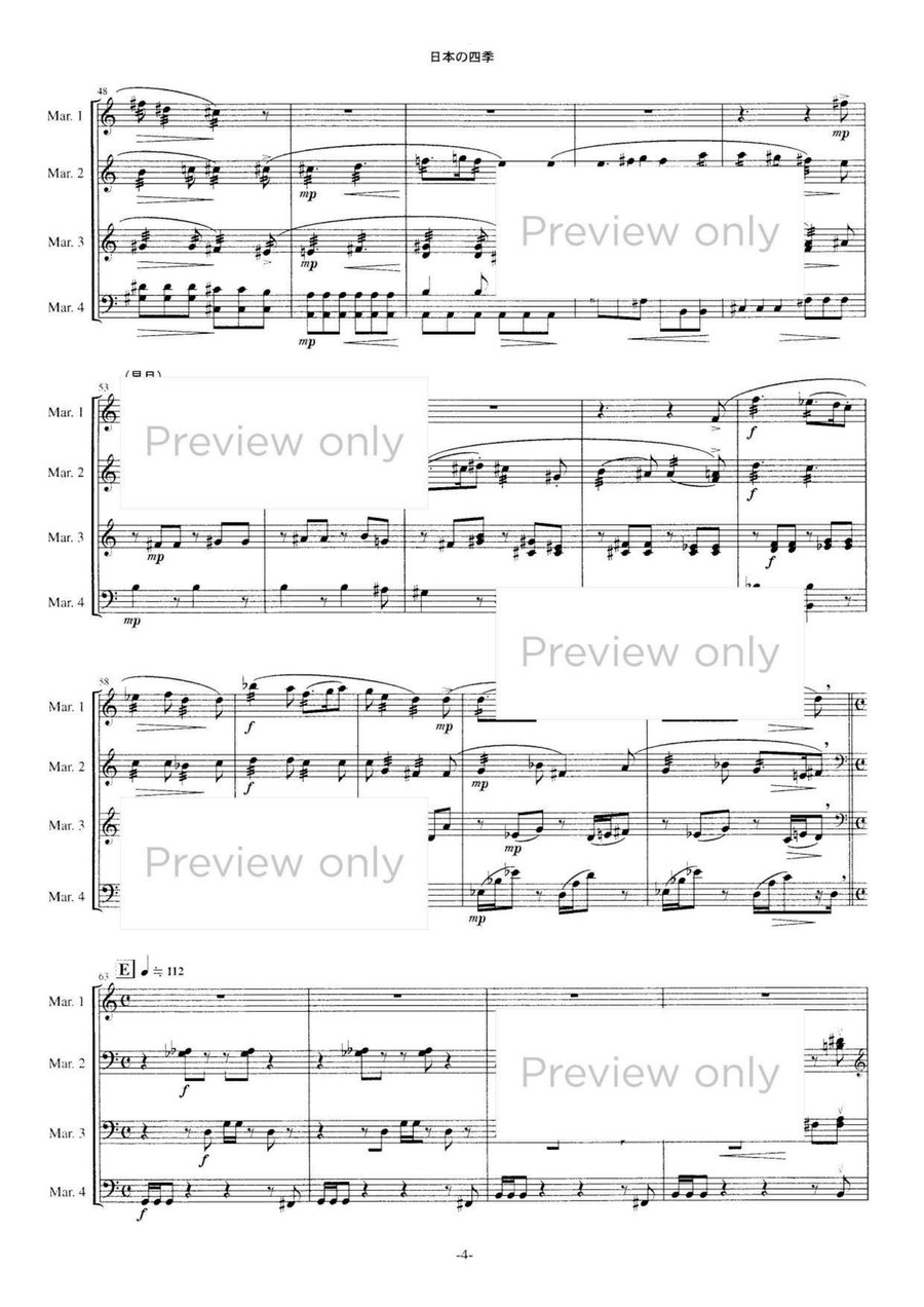 Four Seasons - Marimba Quartet 5-Octaves scores gallery preview page 5