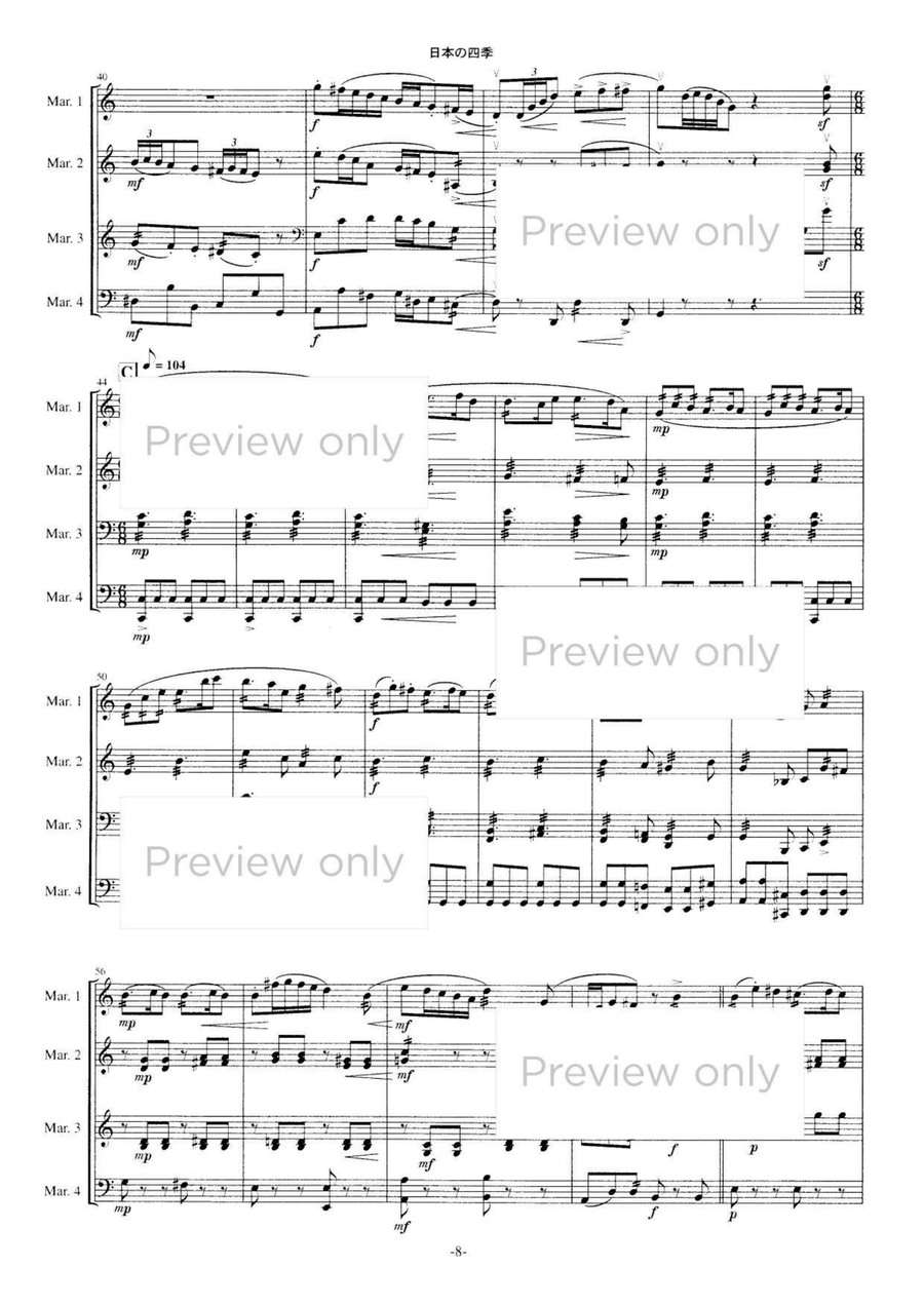 Four Seasons - Marimba Quartet 5-Octaves scores gallery preview page 9