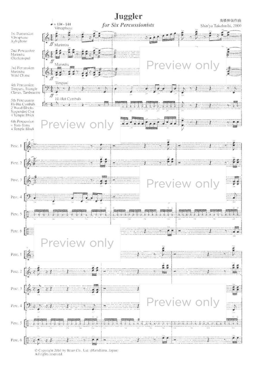 Juggler - Percussion Sextet Chamber Music scores gallery preview page 2