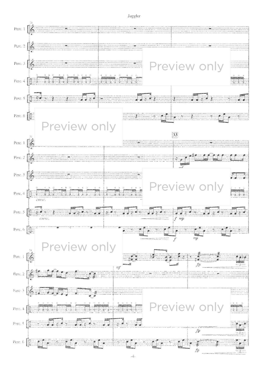 Juggler - Percussion Sextet Chamber Music scores gallery preview page 5