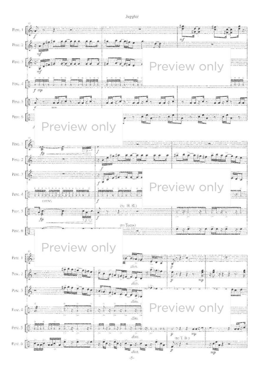 Juggler - Percussion Sextet Chamber Music scores gallery preview page 6