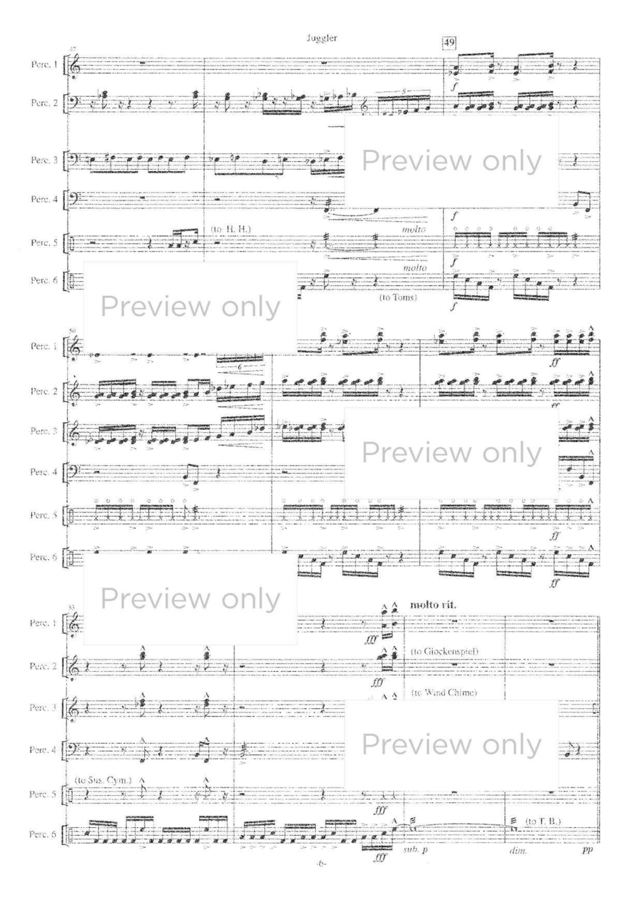 Juggler - Percussion Sextet Chamber Music scores gallery preview page 7