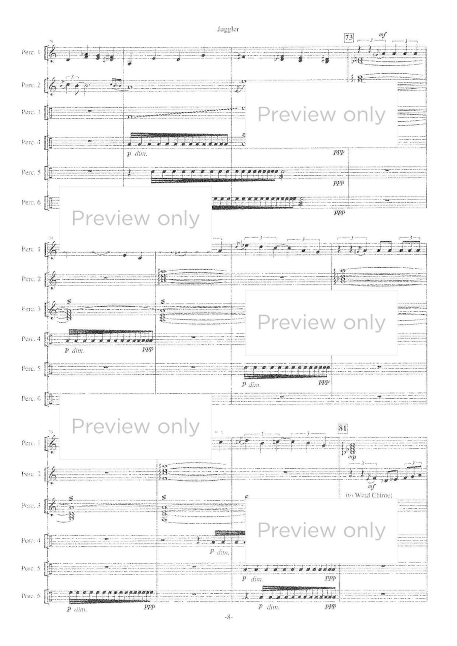 Juggler - Percussion Sextet Chamber Music scores gallery preview page 9
