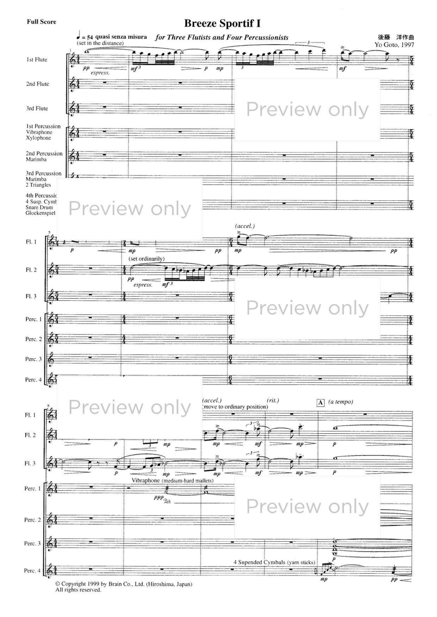 Breeze Sportif I - Flute & Percussion Septet Flute Trio scores gallery preview page 2
