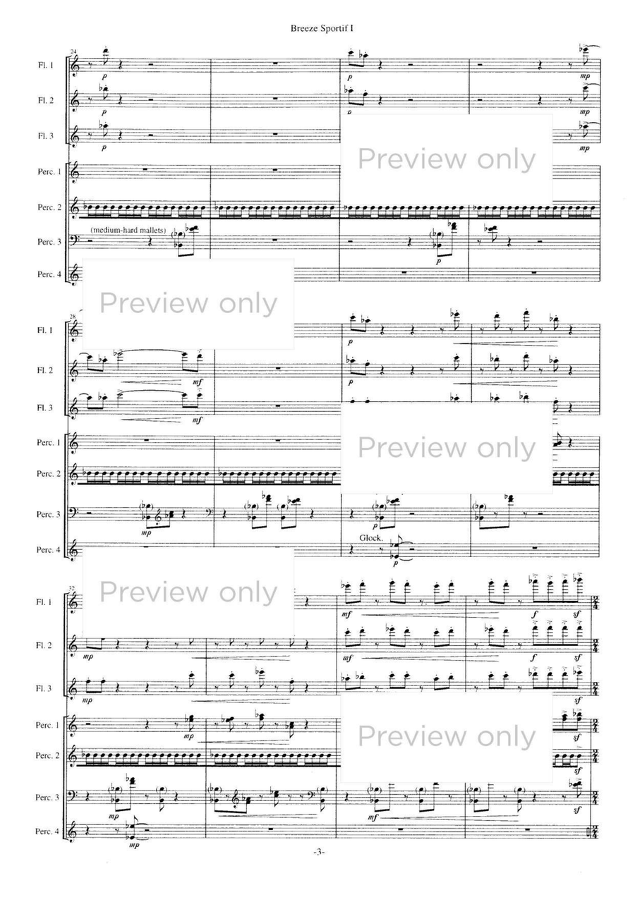 Breeze Sportif I - Flute & Percussion Septet Flute Trio scores gallery preview page 4