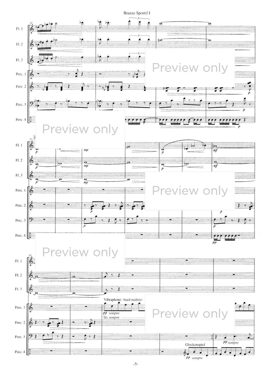 Breeze Sportif I - Flute & Percussion Septet Flute Trio scores gallery preview page 6