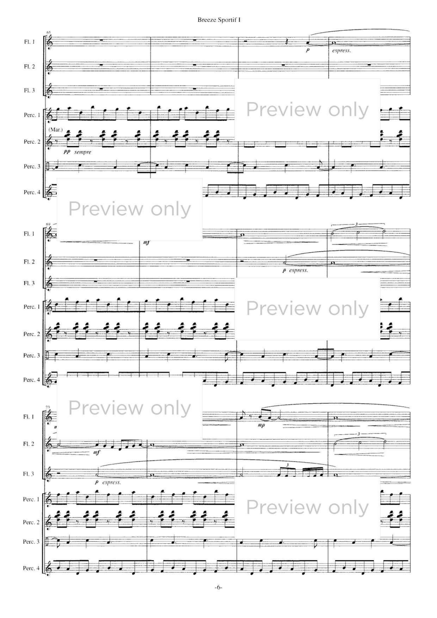 Breeze Sportif I - Flute & Percussion Septet Flute Trio scores gallery preview page 7