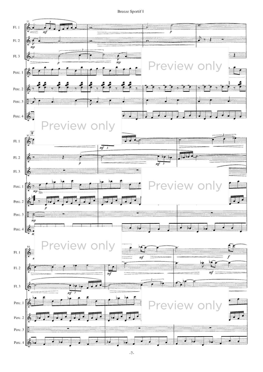 Breeze Sportif I - Flute & Percussion Septet Flute Trio scores gallery preview page 8