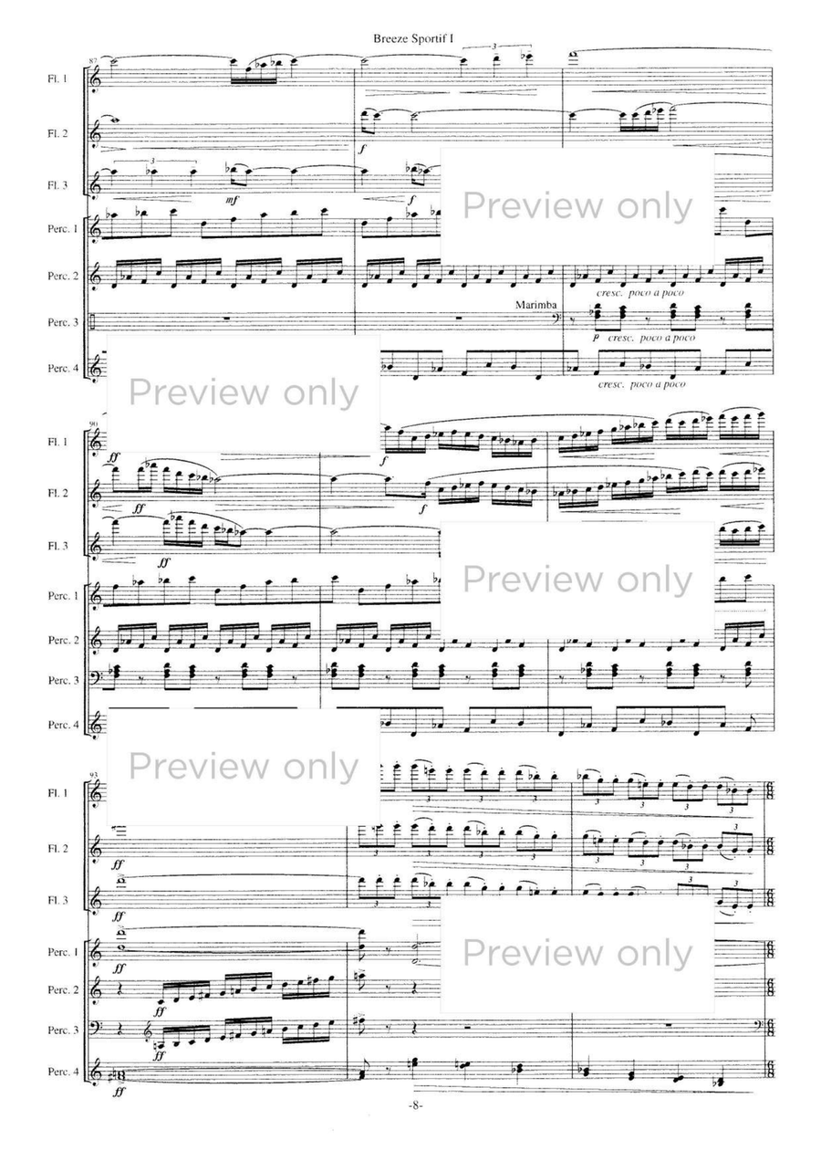 Breeze Sportif I - Flute & Percussion Septet Flute Trio scores gallery preview page 9