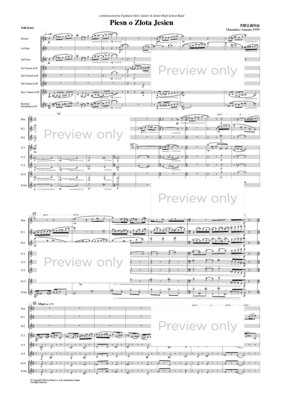 Pieśń o Zlota Jesień - Woodwind Octet Chamber Music scores gallery preview page 2