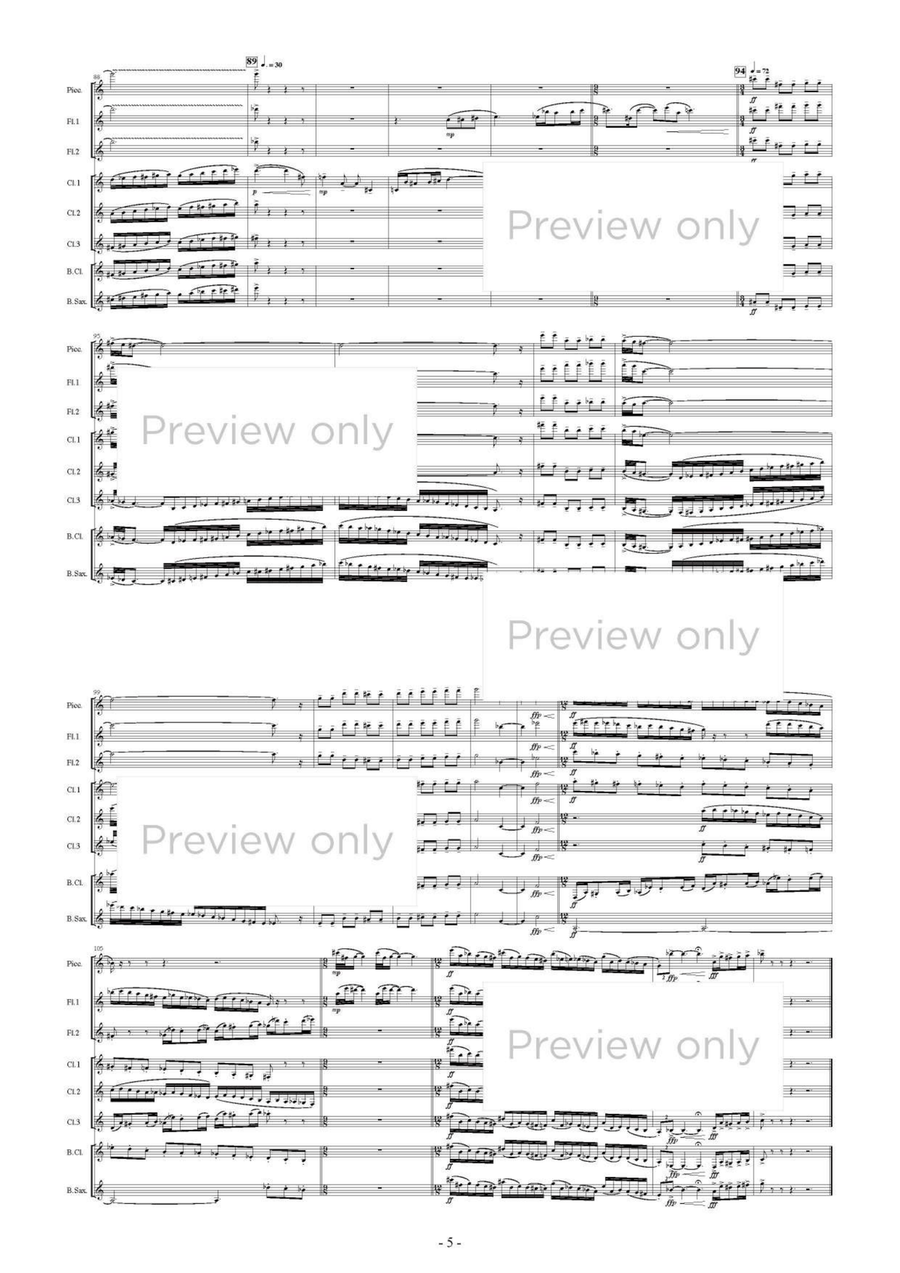 Pieśń o Zlota Jesień - Woodwind Octet Chamber Music scores gallery preview page 6