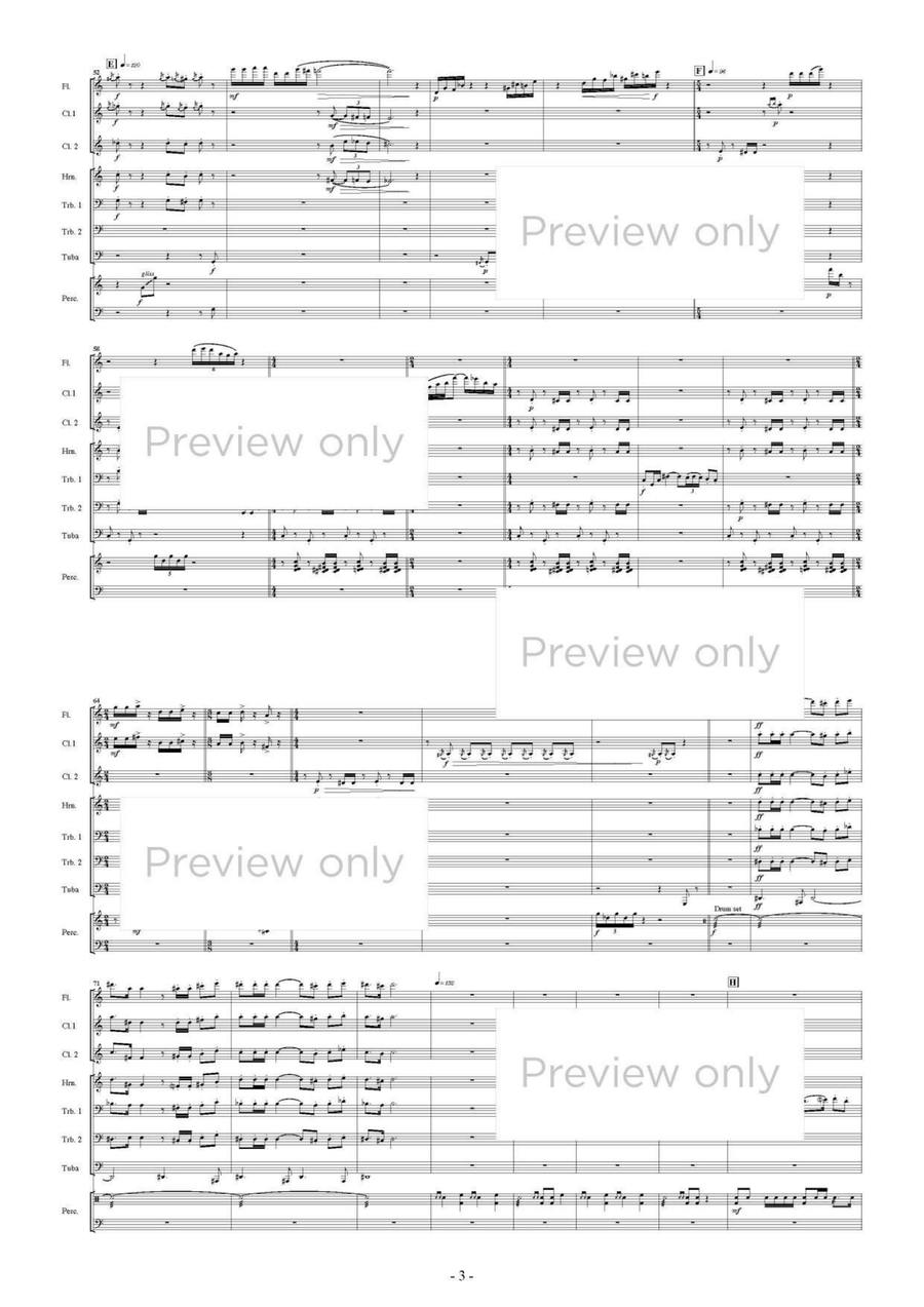 3e. Ballet Chimerique - Wind & Percussion Octet Chamber Music scores gallery preview page 4