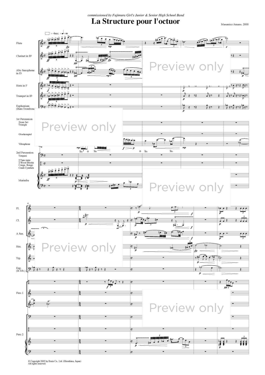 La Structure pour l'octuor - Wind & Percussion Octet Chamber Music scores gallery preview page 2
