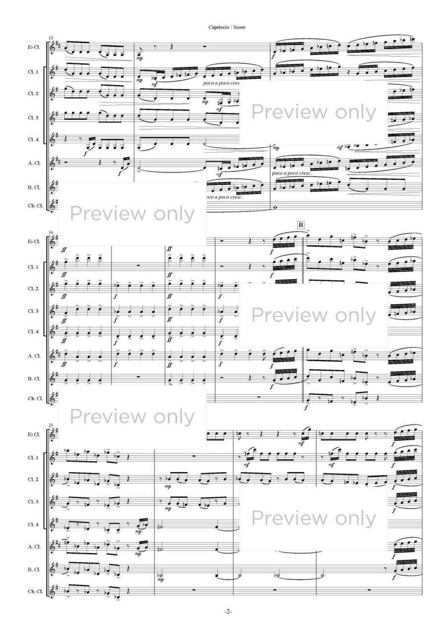Capriccio - Clarinet Octet Clarinet Quartet scores gallery preview page 3