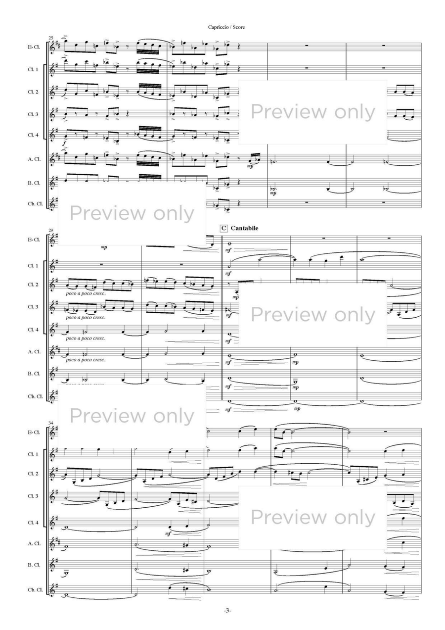 Capriccio - Clarinet Octet Clarinet Quartet scores gallery preview page 4