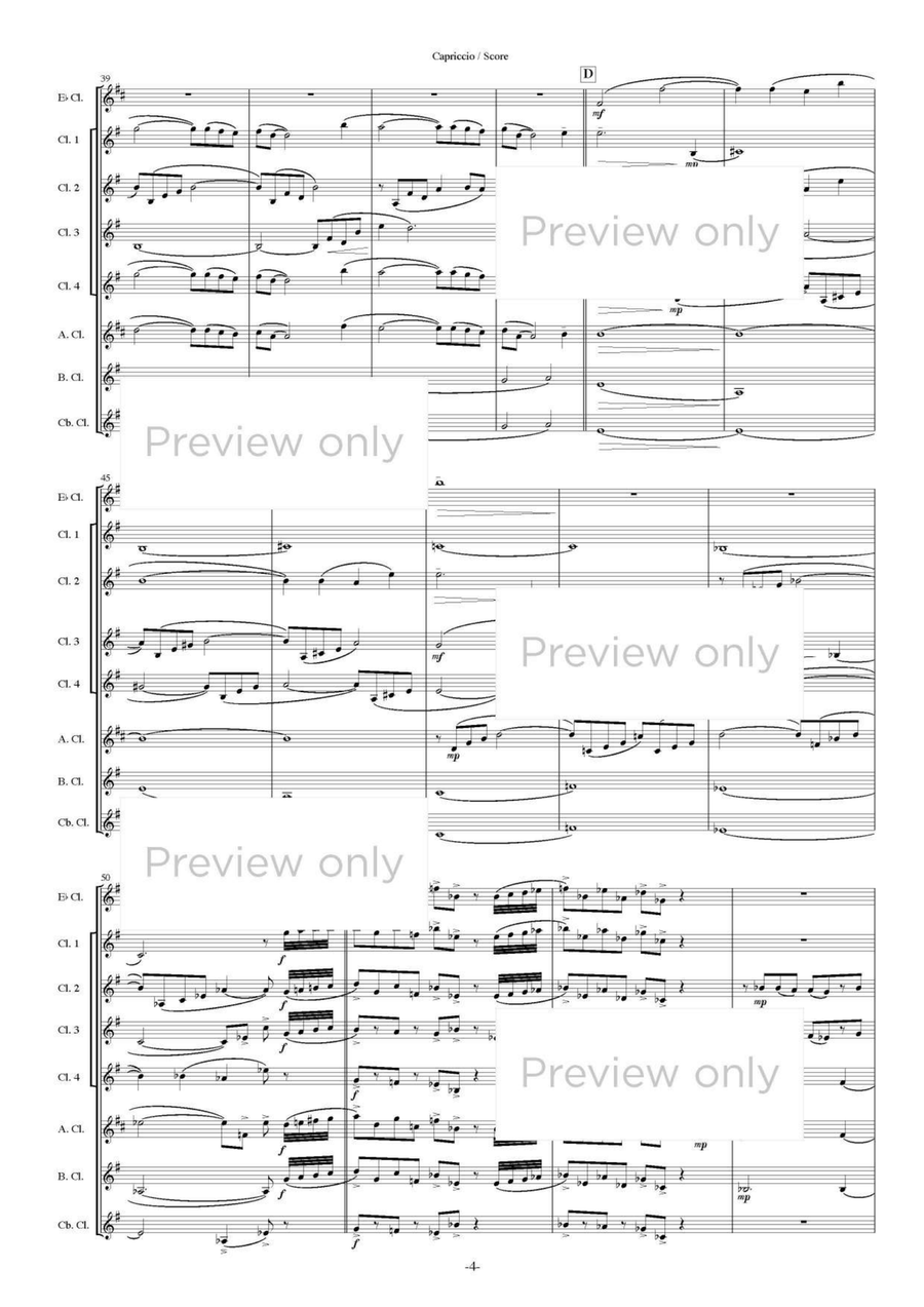 Capriccio - Clarinet Octet Clarinet Quartet scores gallery preview page 5
