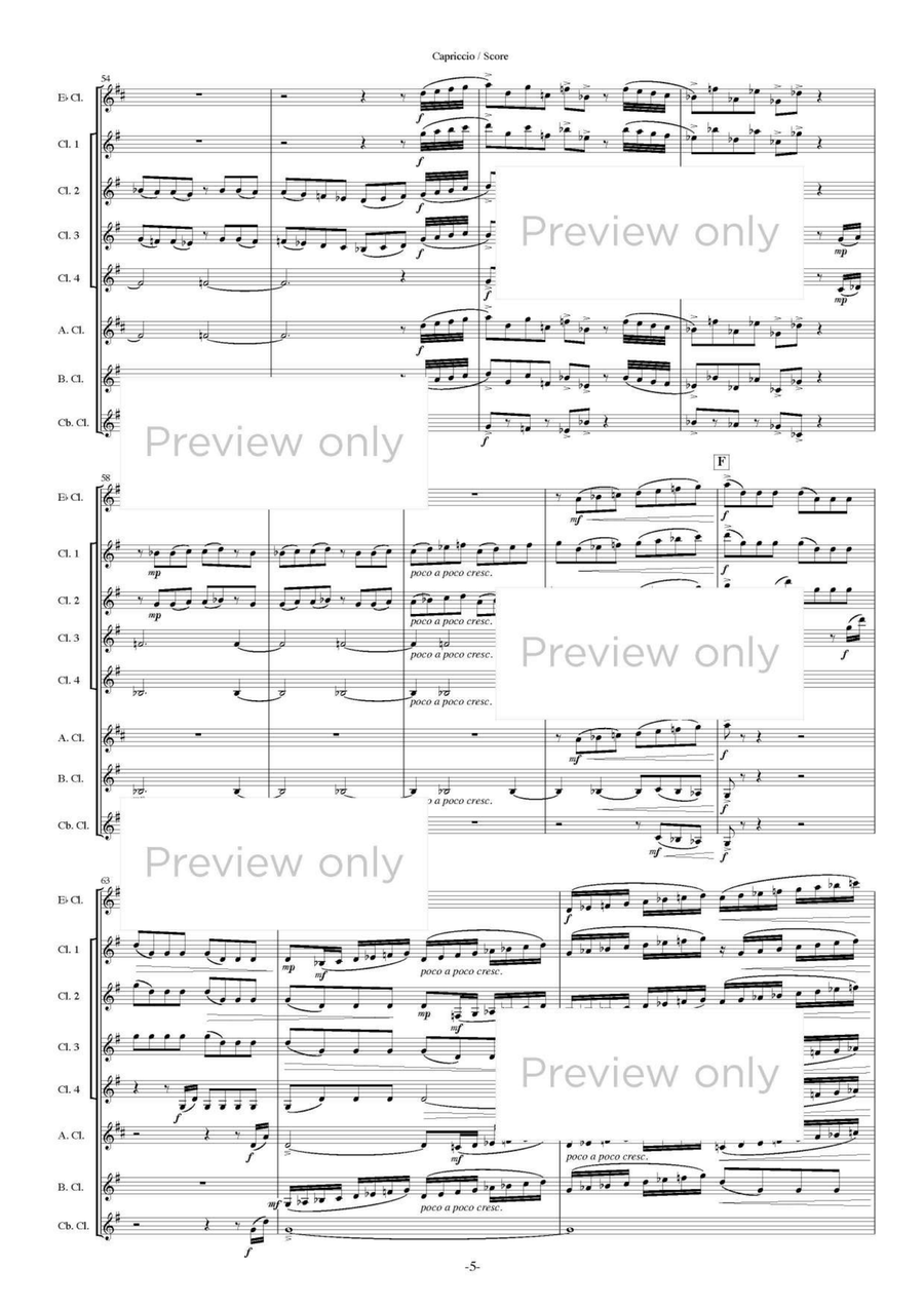Capriccio - Clarinet Octet Clarinet Quartet scores gallery preview page 6